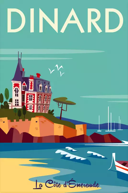 Voyage à dinard - poster de la bretagne