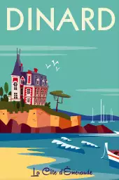 Voyage à dinard - poster de la bretagne