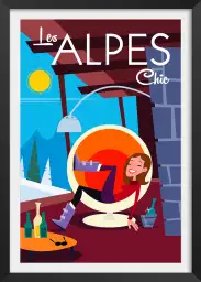 Pause au chalet - poster les alpes