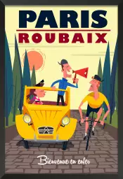 Course Paris, Roubaix - poster humouristique