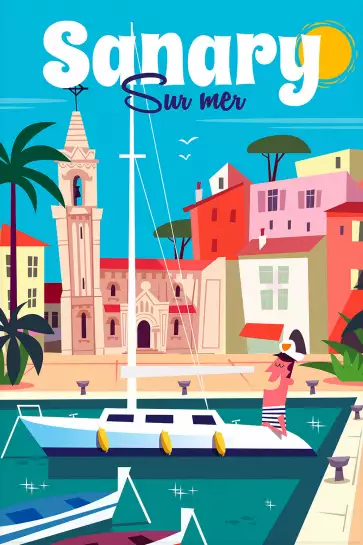 Vacances à Sanary - affiche cote d azur