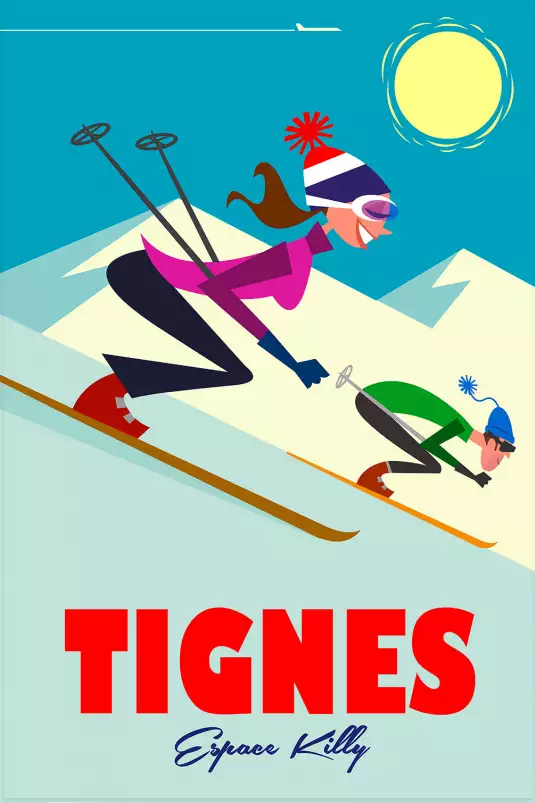 Ski à Tignes - poster les alpes