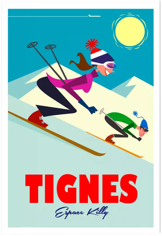 Ski à Tignes - poster les alpes