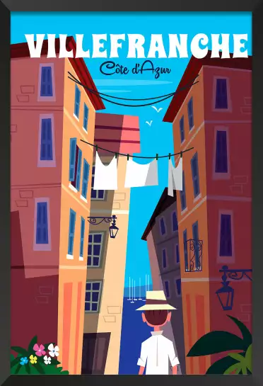 Voyage à Villefranche Sur Mer - poster cote d'azur