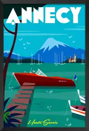 Château et Lac d' Annecy - affiche les alpes