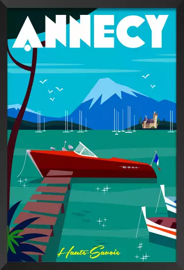 Château et Lac d' Annecy - affiche les alpes