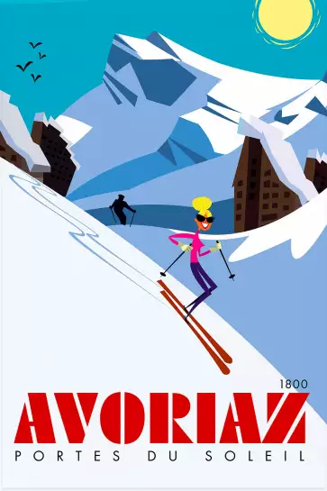 Avoriaz 1800 Porte du soleil - affiche les alpes