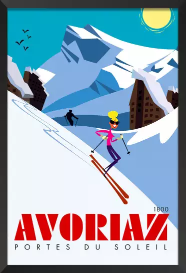 Avoriaz 1800 Porte du soleil - affiche les alpes