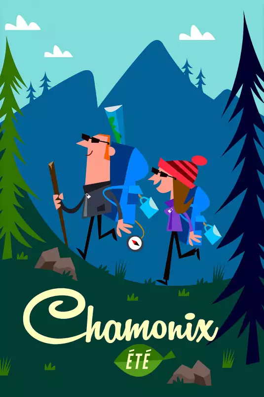 Rando à chamonix - poster les alpes