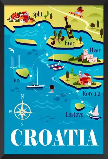 Les Iles de Croatie - poster du monde