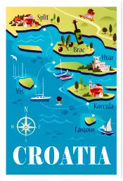 Les Iles de Croatie - poster du monde