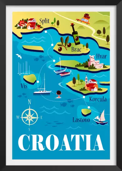 Les Iles de Croatie - poster du monde