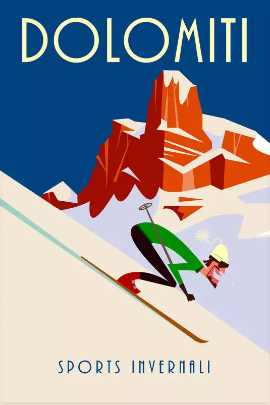 Ski et Dolomites - poster les alpes