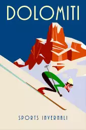 Ski et Dolomites - poster les alpes