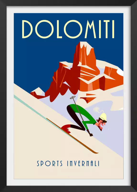 Ski et Dolomites - poster les alpes