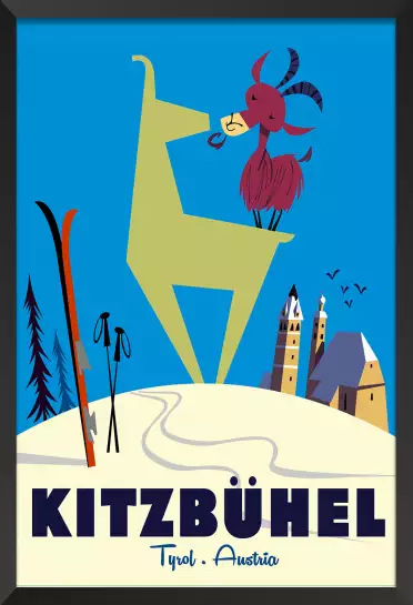 Bisous de Kitzbuhl - affiche les alpes