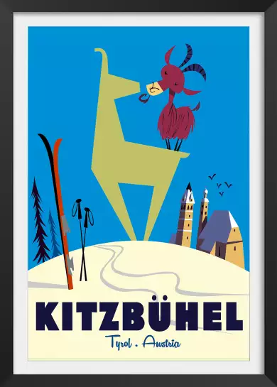 Bisous de Kitzbuhl - affiche les alpes