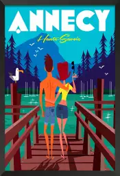 Le Pont des Amours Annecy Lac - affiche les alpes