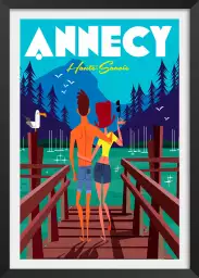 Le Pont des Amours Annecy Lac - affiche les alpes