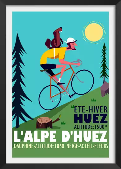 La montée de L'Alpe D'Huez - poster les alpes