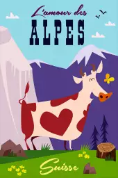 L'amour des Alpes Suisse - poster les alpes