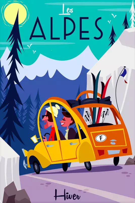 Sur la route des Alpes - poster les alpes