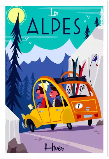Sur la route des Alpes - poster les alpes