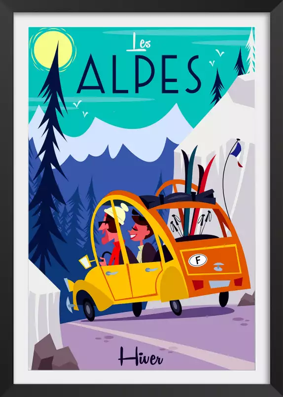 Sur la route des Alpes - poster les alpes