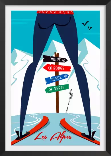 Piste noire…ou verte! - poster les alpes