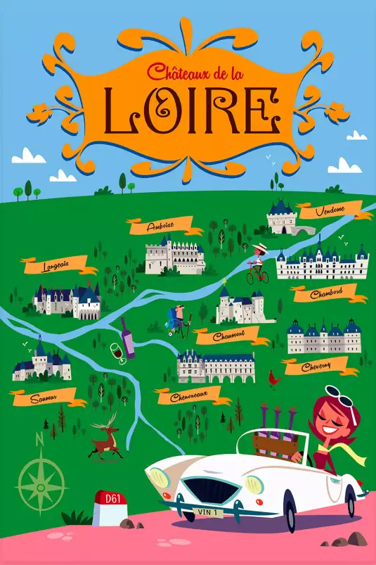 Sur la route des chateaux de la Loire - poster region