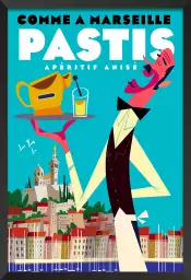 Pastis sur le vieux port - poster sud est