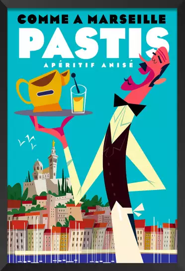 Pastis sur le vieux port - poster sud est