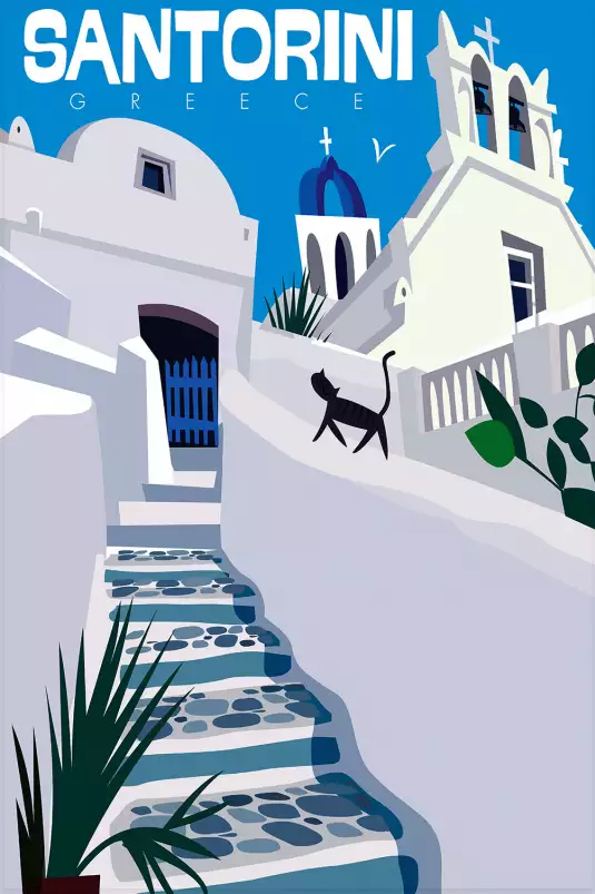 Santorini blanc bleu -  villes du monde