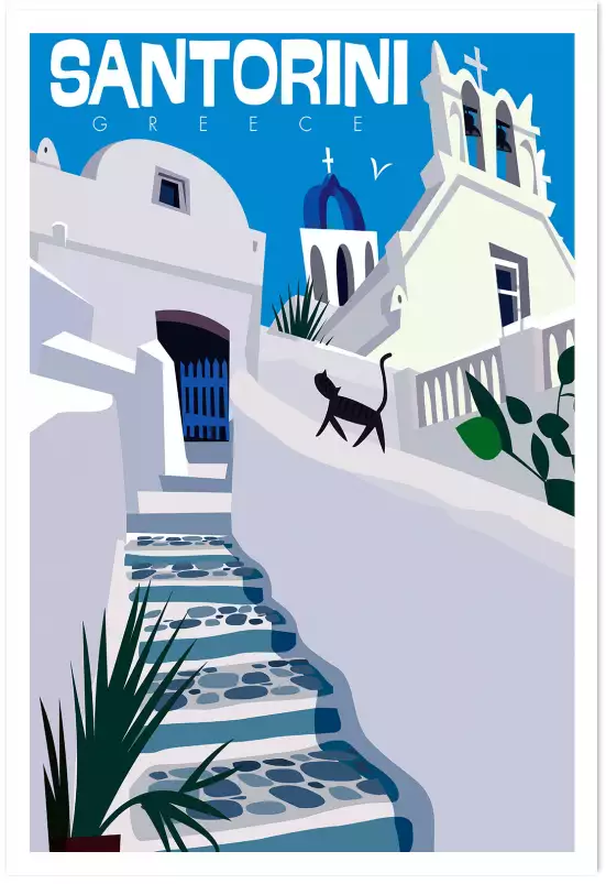 Santorini blanc bleu -  villes du monde