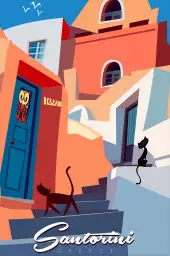 Les chats de Santorini -  villes du monde