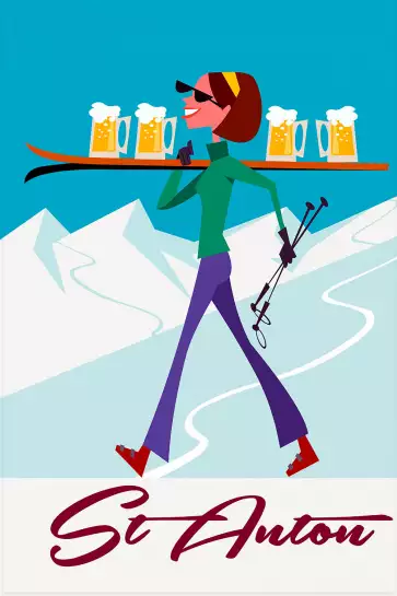 Chope à St Anton - affiche les alpes