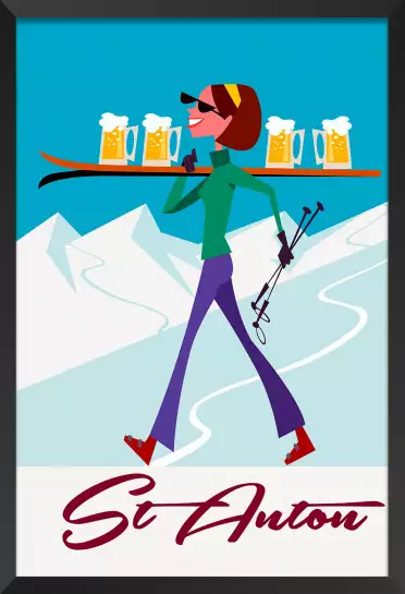 Chope à St Anton - affiche les alpes