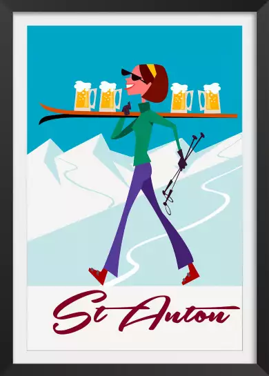 Chope à St Anton - affiche les alpes