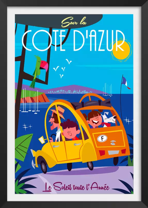 Le soleil de la Cote d'Azur - affiche cote d azur