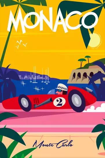 Le grand prix de Monte Carlo - affiche cote d azur
