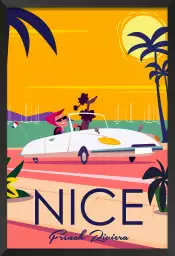 Décapotable à Nice - affiche cote d azur