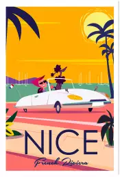 Décapotable à Nice - affiche cote d azur