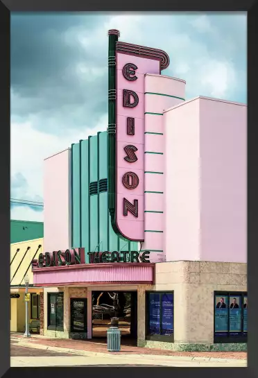 Edison theater sur fond rose - tableau ville