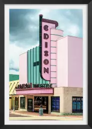 Edison theater sur fond rose - tableau ville