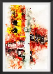 Traffic lights University Place - poster de new york