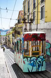 Lisbonne "Tram Street Graffiti" - tableau ville