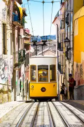 Lisbonne "Tram jaune" - tableau ville