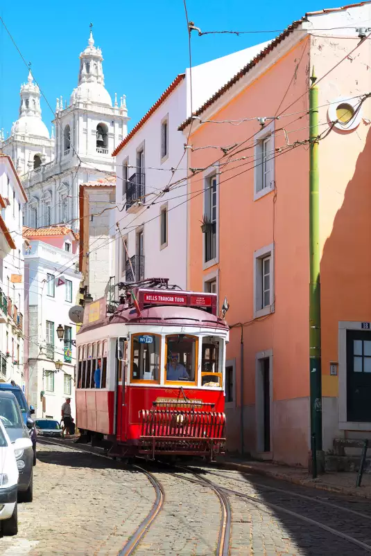 Lisbonne "Tram Rouge" - tableau ville
