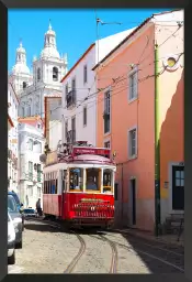 Lisbonne "Tram Rouge" - tableau ville