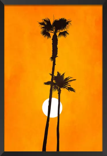 Sunset palm - poster palmier